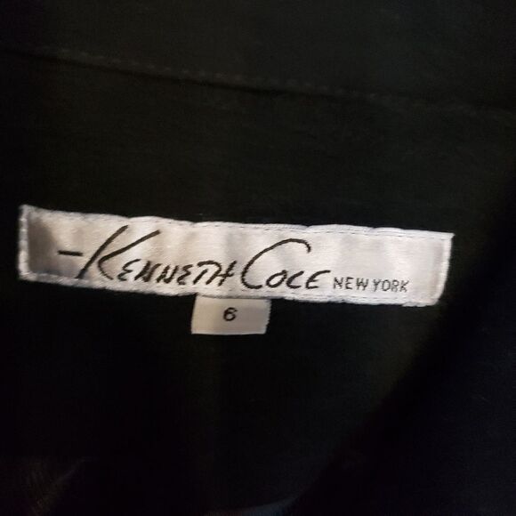 Kenneth Cole Belted Coat Blk/Gry - Picture 8 of 10